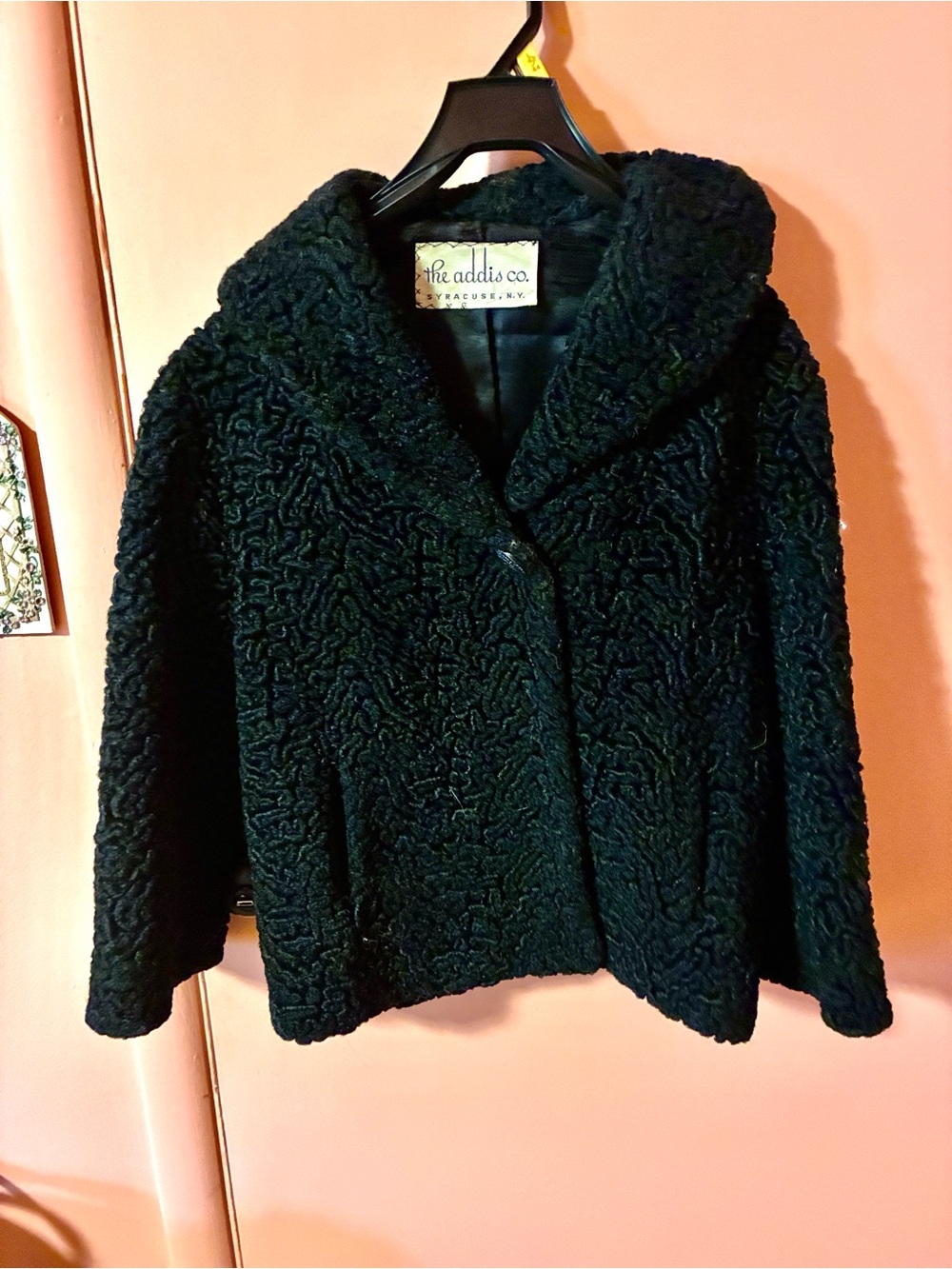 The Addis Co. Women's Black Curly Shearling Coat